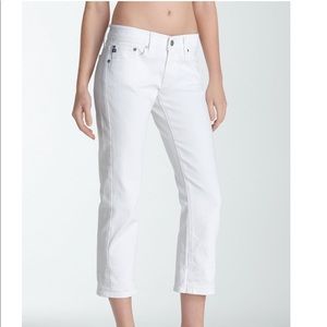 AG Adriano Goldschmeid White Tomboy Crop Jean